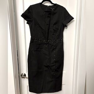 Banana Republic Work Dress with Stitching Detail - Black, size 12, Stretch
